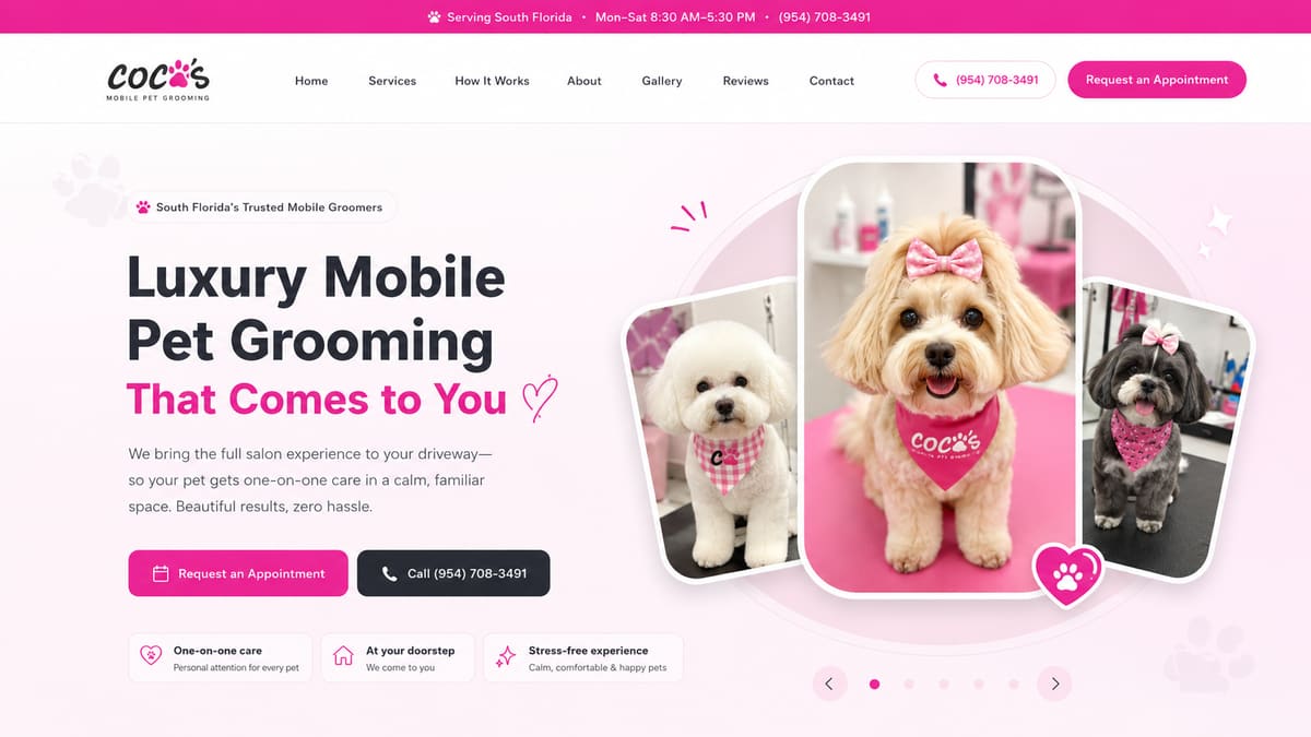 Coco's Mobile Pet Grooming — Pet Care in Miami